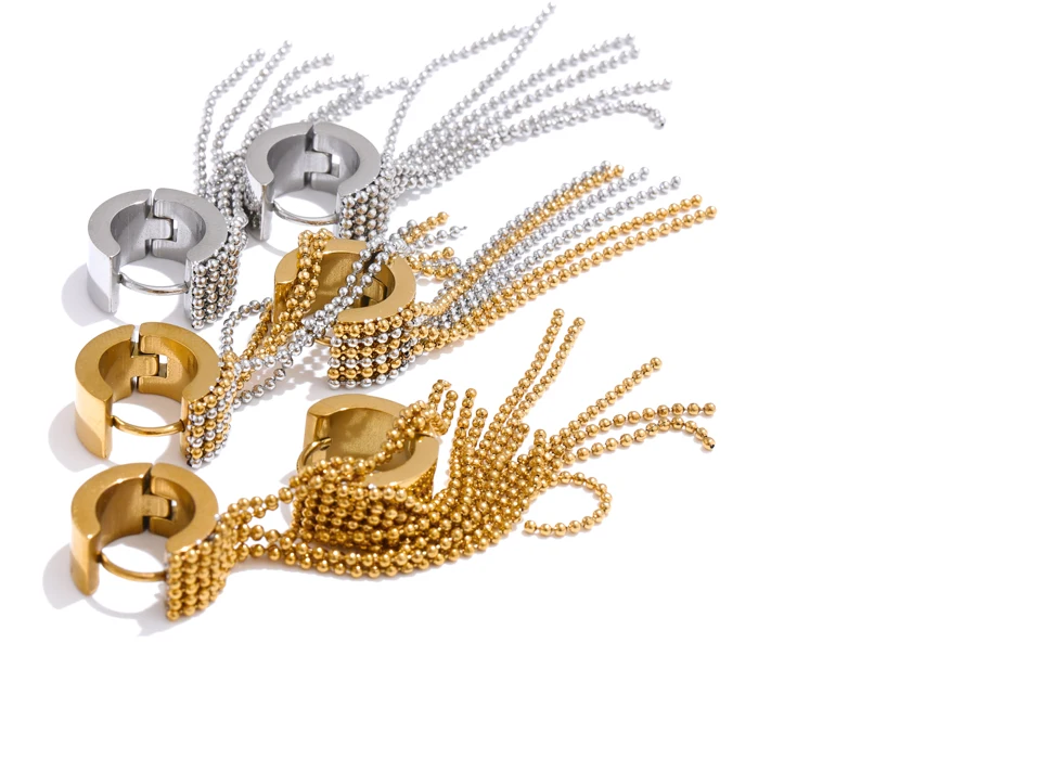 Yhpup Heißer Stil Edelstahl Quaste Lange Kette Tropfen Baumeln Ohrringe Mode Trendy Wasserdicht Täglichen Schmuck Geschenk – Detail 9