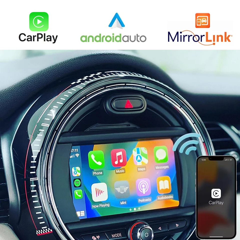 Wireless CarPlay Upgrade Interface Android Auto Rear Camera Adapter for MINI F56 Countryman F60 Clubman F54 F55 Car Navigation