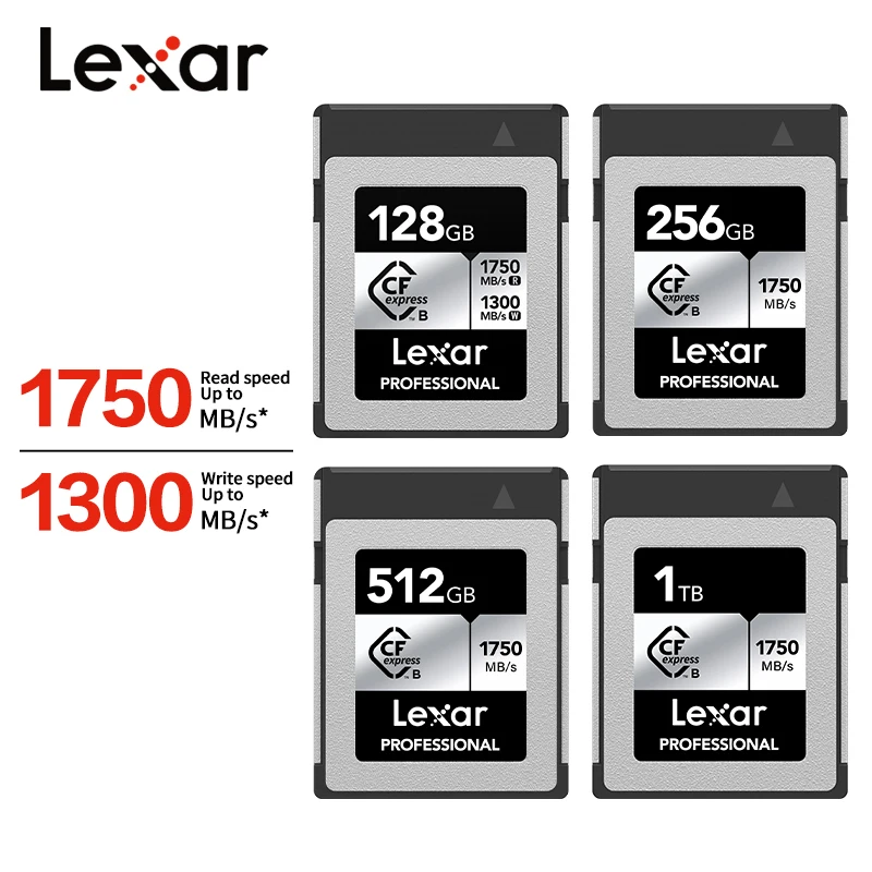 Lexar Silver Series CFexpress Type B Storage Card 128GB 256GB Memory Card Read Speed up 1750MB/s Flash Card For 8K Camera