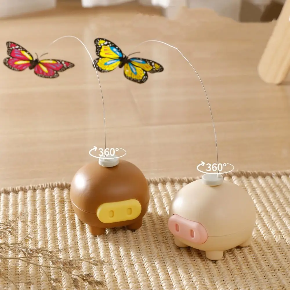 

Funny Rotating Electric Cat Automatic Non-slip Cat Teasing Toys Cute Butterfly Pig Pet Relieve Boredom