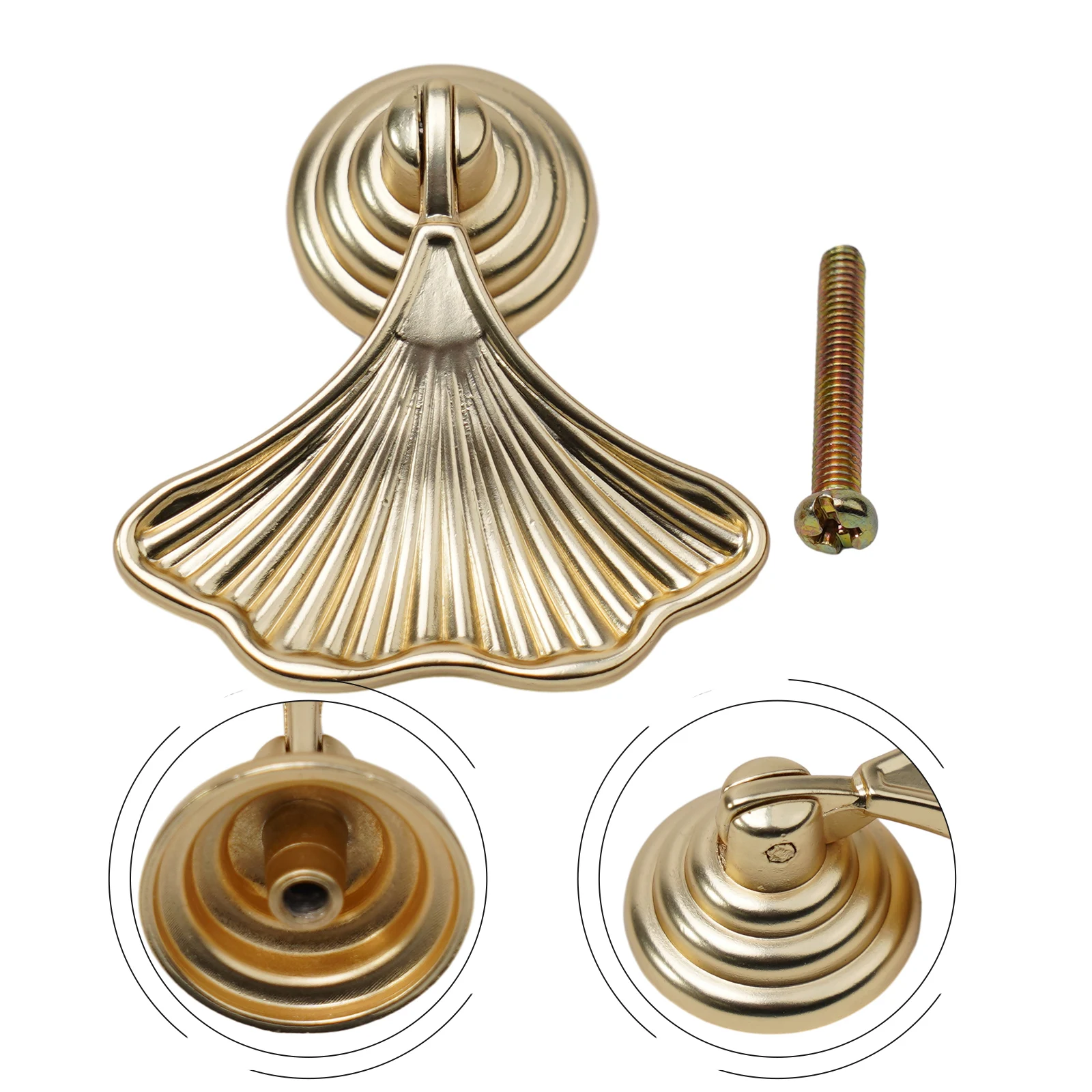 1pc ワードローブドアノブキャビネットプルイチョウの葉スタイル引き出しハンドル家具ハンドルハードウェアゴールデンキャビネット引き出しノブ
