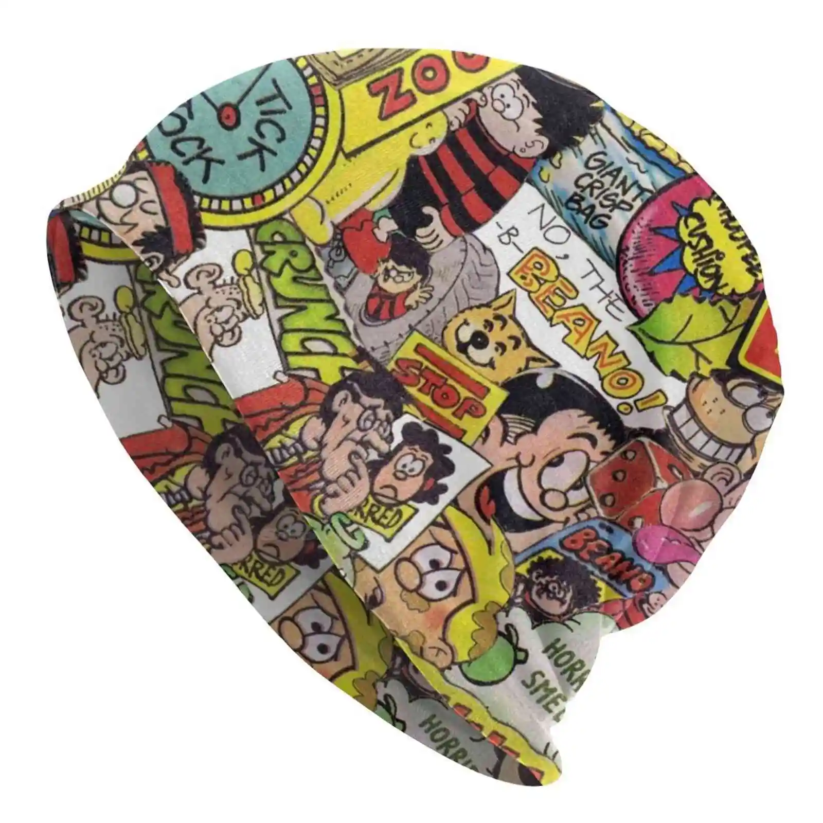 Beano Knitted Hat Warm Beanie Outdoor Caps Beano Dennis The Menace Gnasher Roger The Ivy The Terrible Comics Annuals Collage