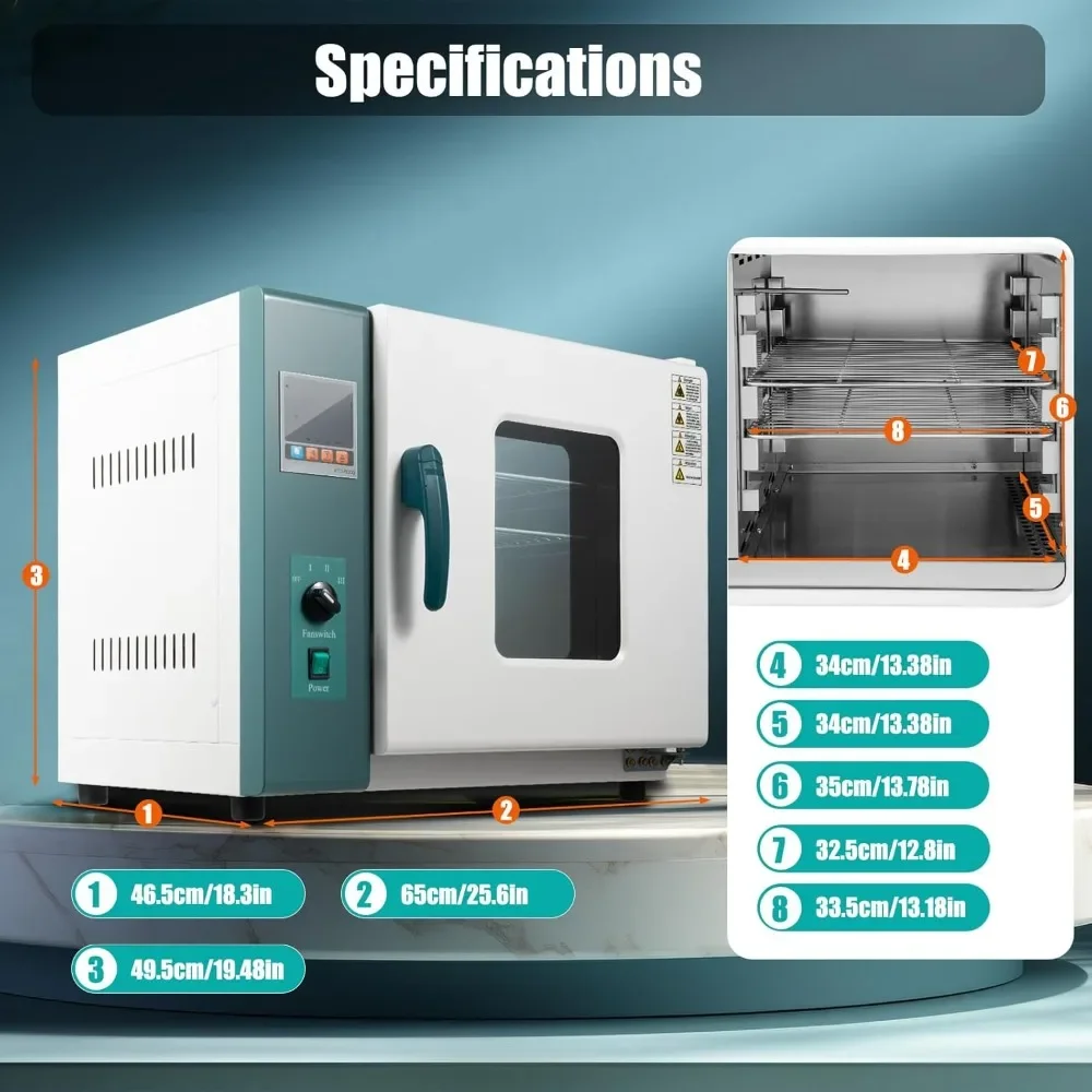فرن حراري للمختبر بقدرة 1000 وات، فرن تجفيف حراري قسري رقمي، فرن كهربائي سريع المعالجة بدرجة حرارة ثابتة 110 فولت #3