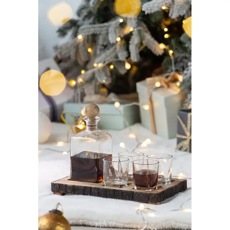 

Mango Wood Stand Bar Set, 6 Pieces, Stylish Modern Design, Durable & Elegant, Perfect for Entertaining