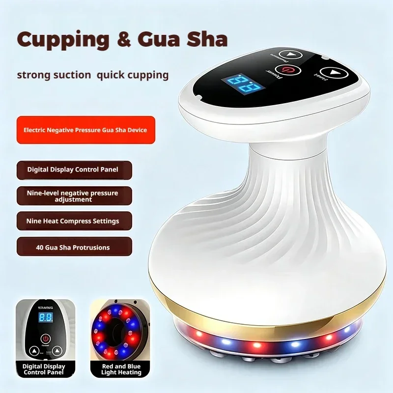 Electric Household Gua Sha Cupping Massager with Strong Suction for Deep Tissue Full Body Vacuum Cupping Therapy Sha Release