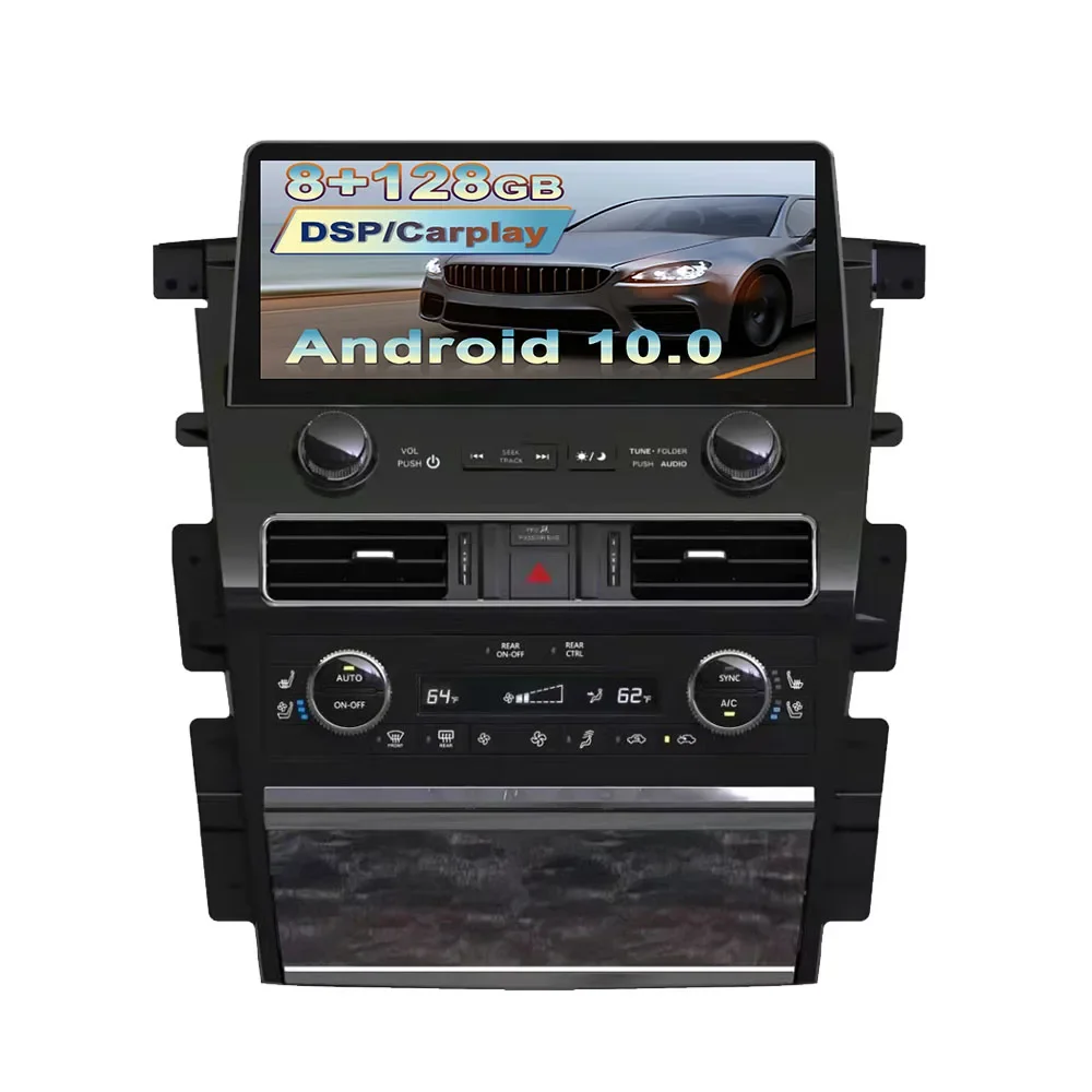 Newest 12.3 For NISSAN Patrol Y62 2010-2024 Android12 128 Car GPS Navigation Auto Radio Head Unit Multimedia Player Stereo