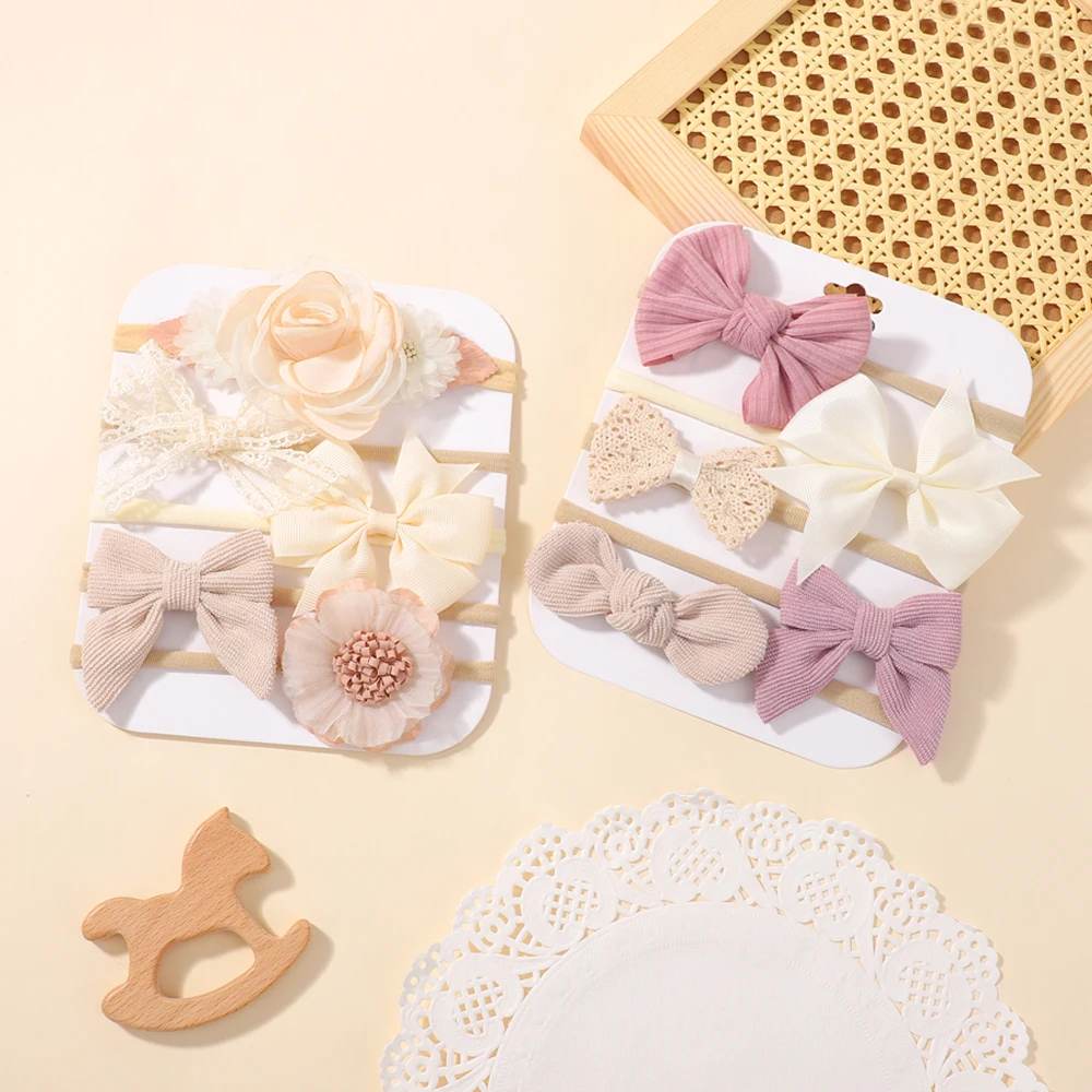 

5Pcs Baby Bow Headband Elastic Nylon Newborn Lovely Head Band for Girl Infant Toddler Soft Hair Accessories Gifts