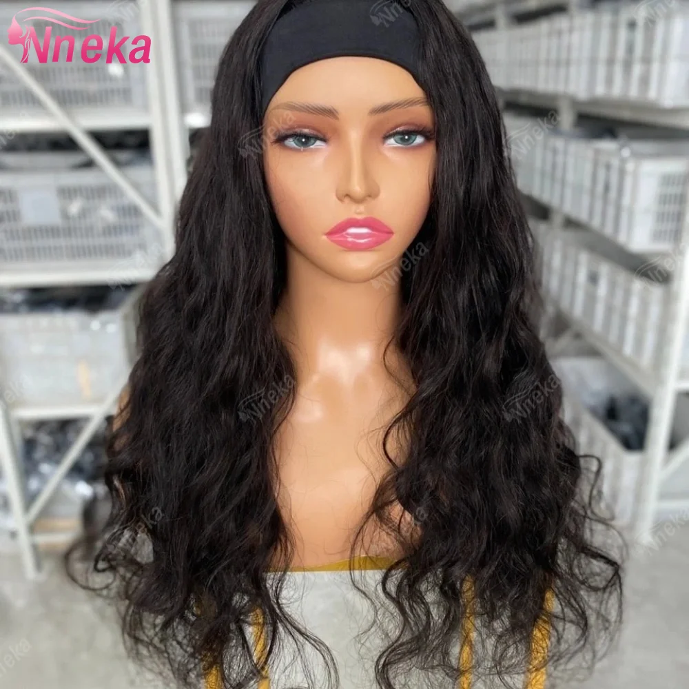 

18-36nch 200 Density Headband Wig Body Wave Brazilian Human Hair Wig Without Glue Full Machine Made Ready To Wear Wigs For Women