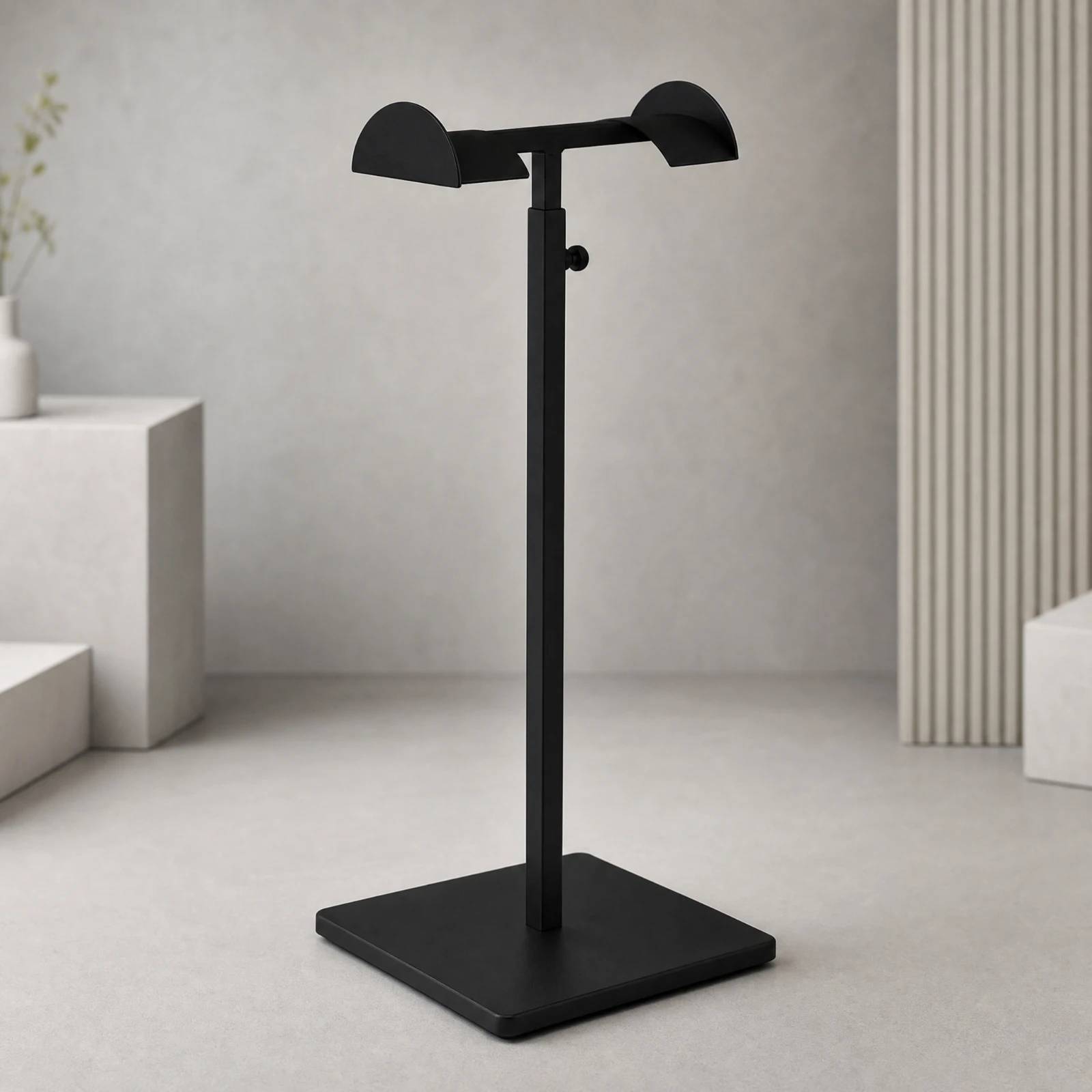Handbag Display Stand with Two Support Heads Elegant Stainless Steel Handbag Display Stand Sleek Multifunctional