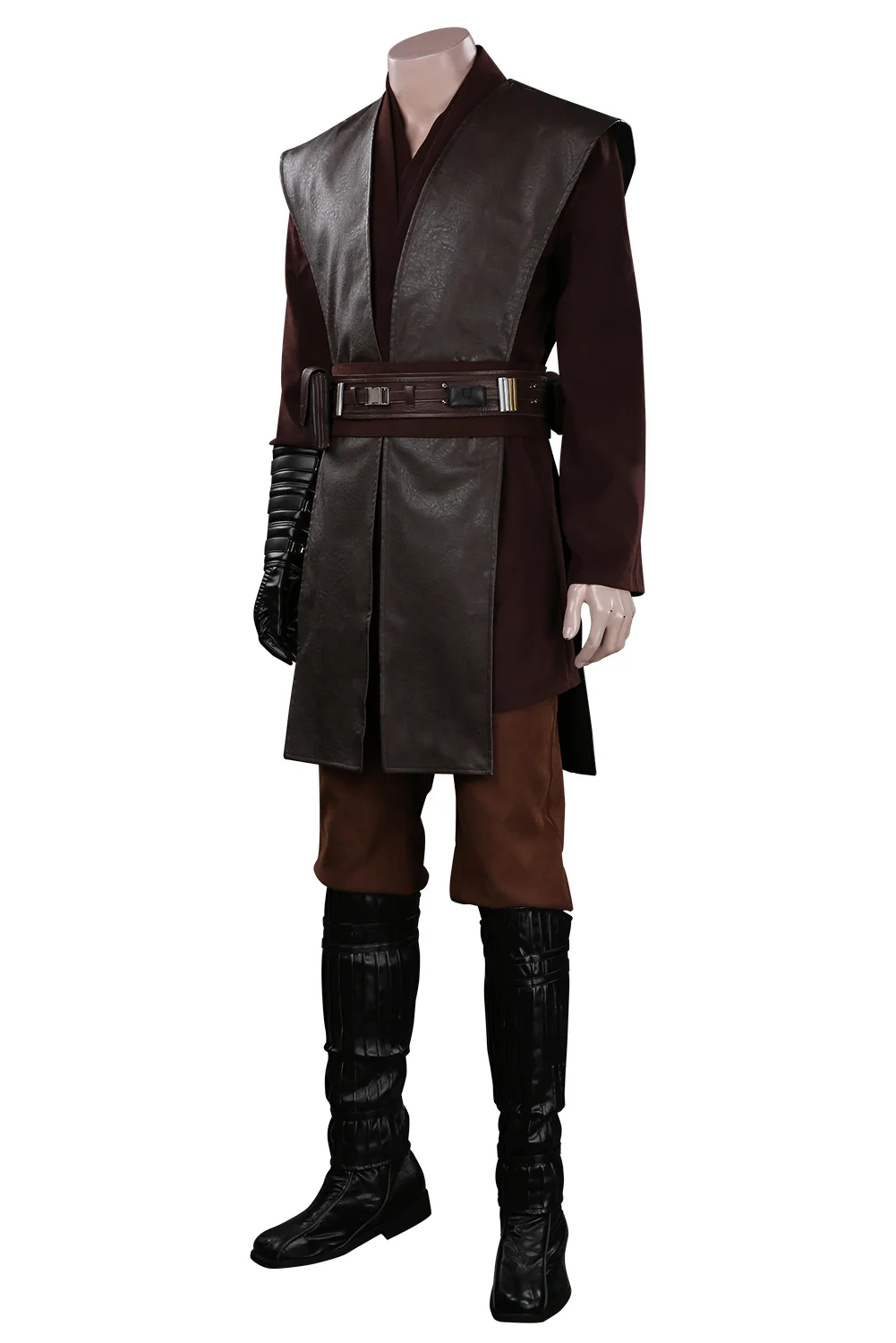 Anakin Cosplay Fantasia Men Uniform Knight Clothes Movie Battle Costume Robe Cloak Outfit Halloween Party Carnival Suit