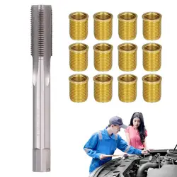 Thread Repair Tool Kit Spark Plug Saver Metal M14x1.25 Insert M16x1.25 Tap Kit For Gasoline Engine Threads Machining Spark Plugs