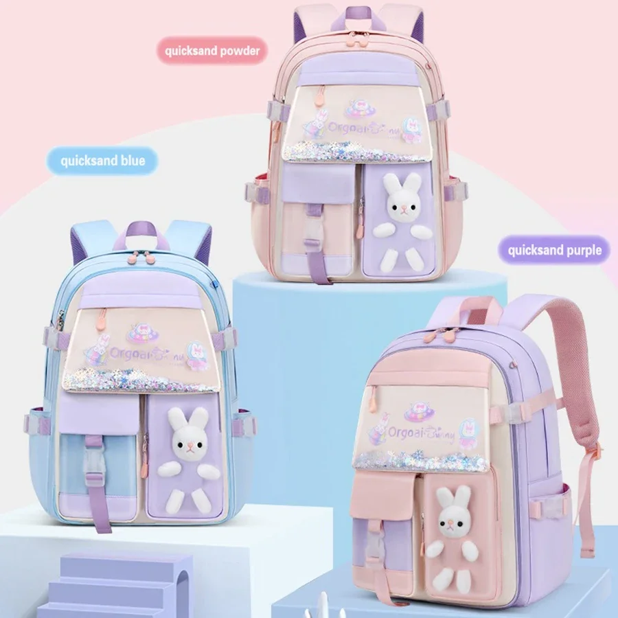 

Children's School Backpack Elementary Students Schoolbag 1-2-3-4-5-6 Grade Girls 6-12 Years Old Waterproof School Bag Large Size