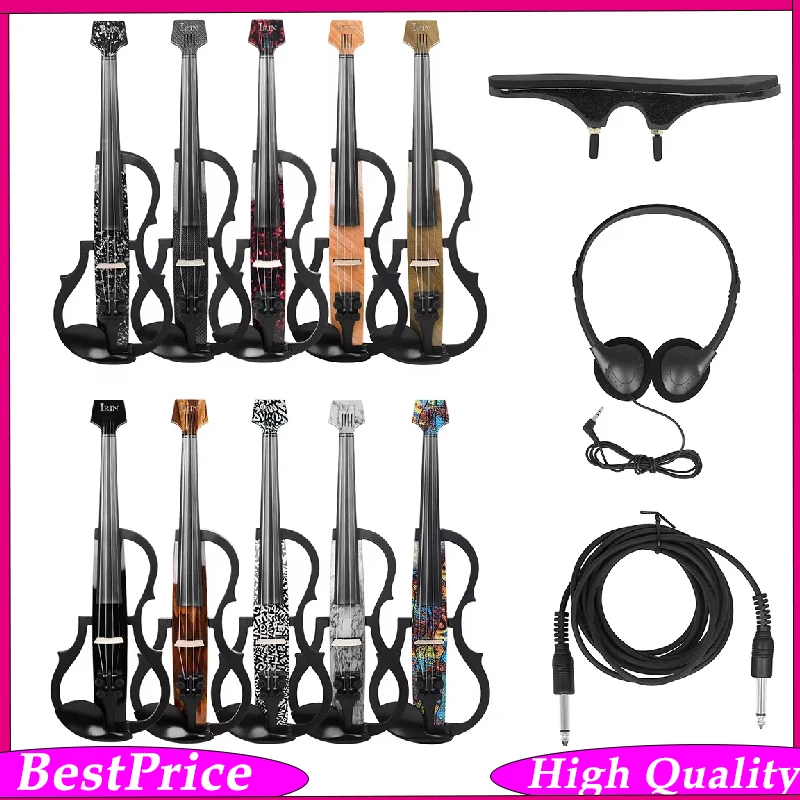 IRIN AU-10 4/4 Smart Tech Electric Violin with Carbon Fiber Silent Design Built-in Delay Headphones Shoulder Rest Included