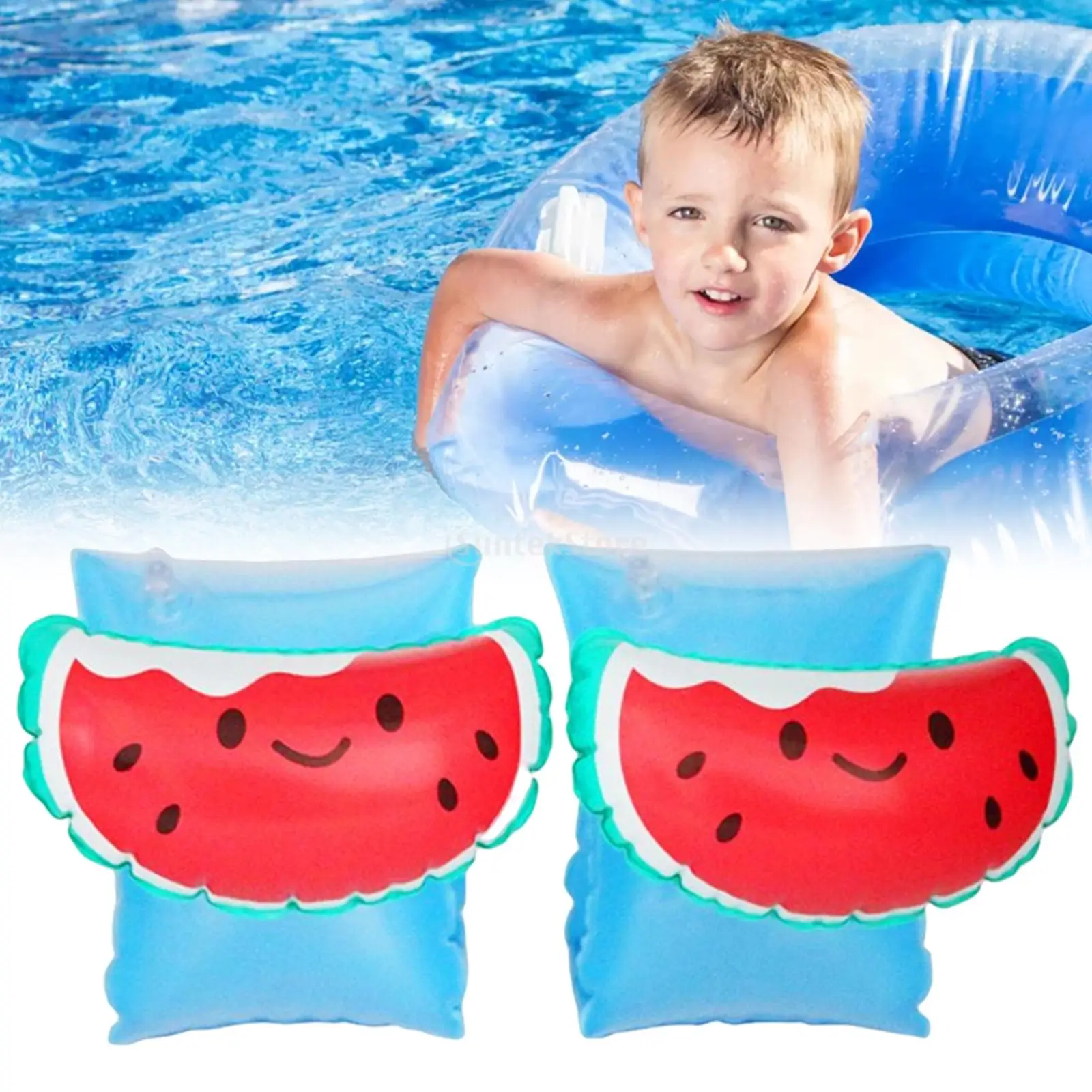 2 Pieces Adult Inflatable Armbands for Kids Tube Child Pool Wear Swimming PVC Floater Sleeves Roll Up Arm Float Kids Adults Pool