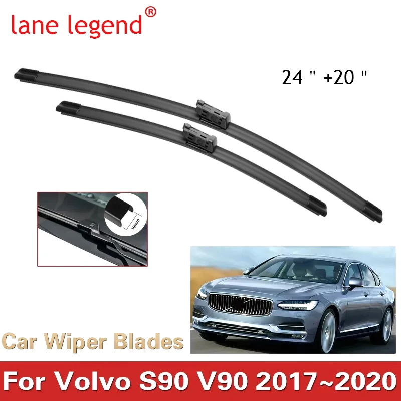 

for VOLVO S90 V90 2017~2020 S 90 V Windscreen Wipers T4 T5 T6 T8 D3 D4 D5 AWD Car Wiper Blades Car Accessories 2018 2019