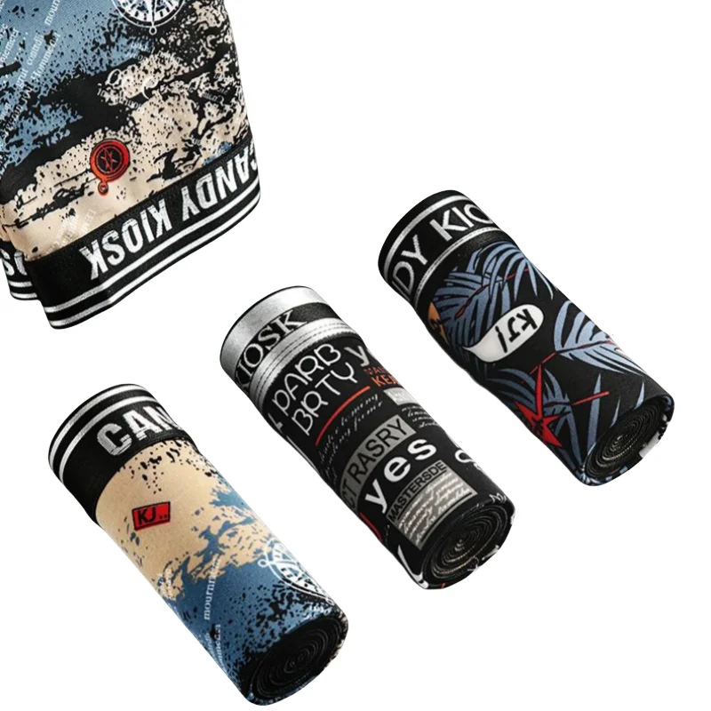 

3PCS Men's Personality Printed Underwear 94% Poly 3T351 Comfort