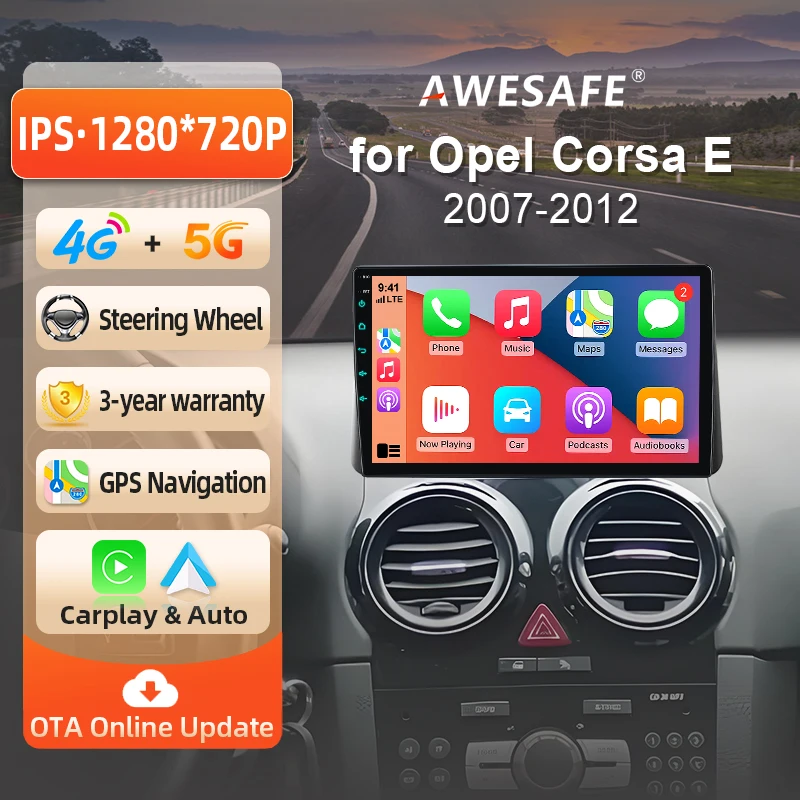 AWESAFE Radio Android de 9 pulgadas