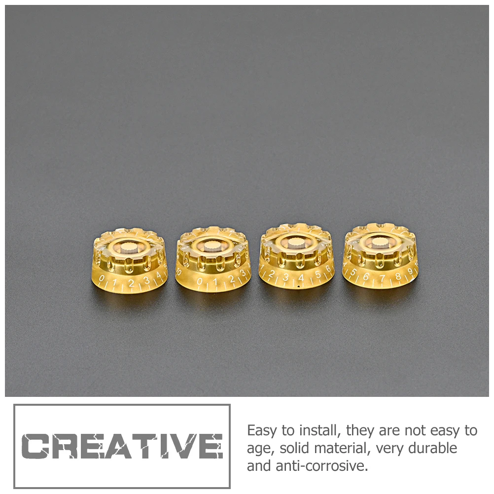 

4Pcs Guitar Volume Knobs Professional Durable Potentiometer Replacement for Electric Bass Guitar Accessories Volume Knobs