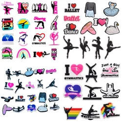 9-20Pcs Rhythmic Gymnastics Tumbling Flipping Ballet Swan Dance PVC Shoe Charms For Clogs Pins Sandals Shoes Slipper Accessories