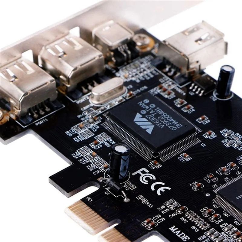 

Pcie 4 Port (3X 6Pin+1X 4Pin) Firewire 800 IEEE 1394 Adapter Card High Speed 800Mbps Free 6Pin To 4Pin Cable Easy Install
