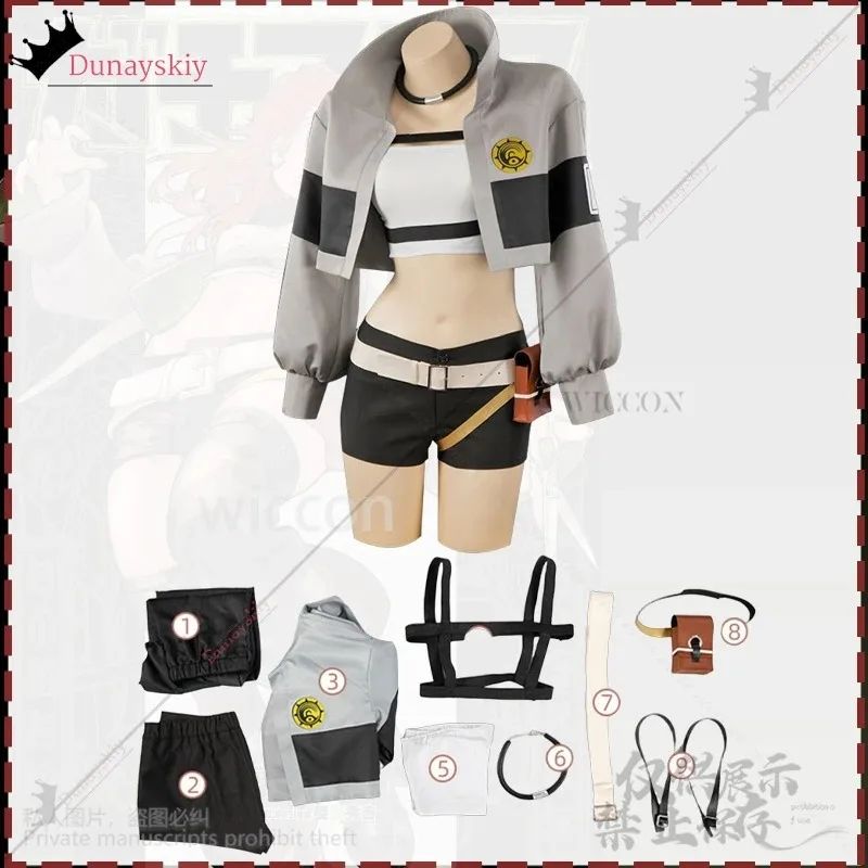 

COSda@New Anime GACHIAKUTA Cosplay Riyo Costume Punk Fashionable Short Jacket Shorts Y2K Uniform Jirai Kei Girls Wigs Bag Cospla