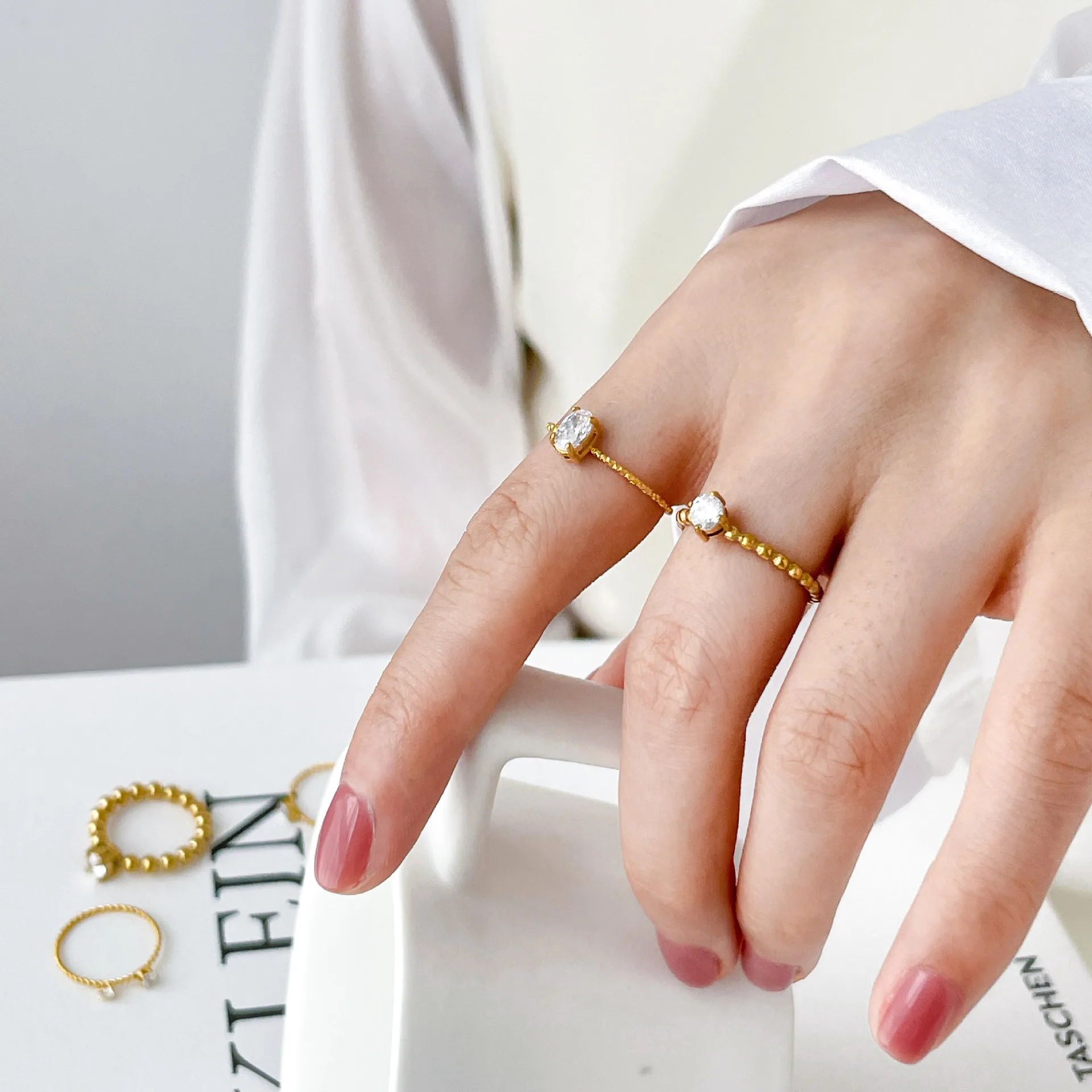 Ins Minimalist Dainty CZ Rings - Minimalist Ring Stackable recension och pris