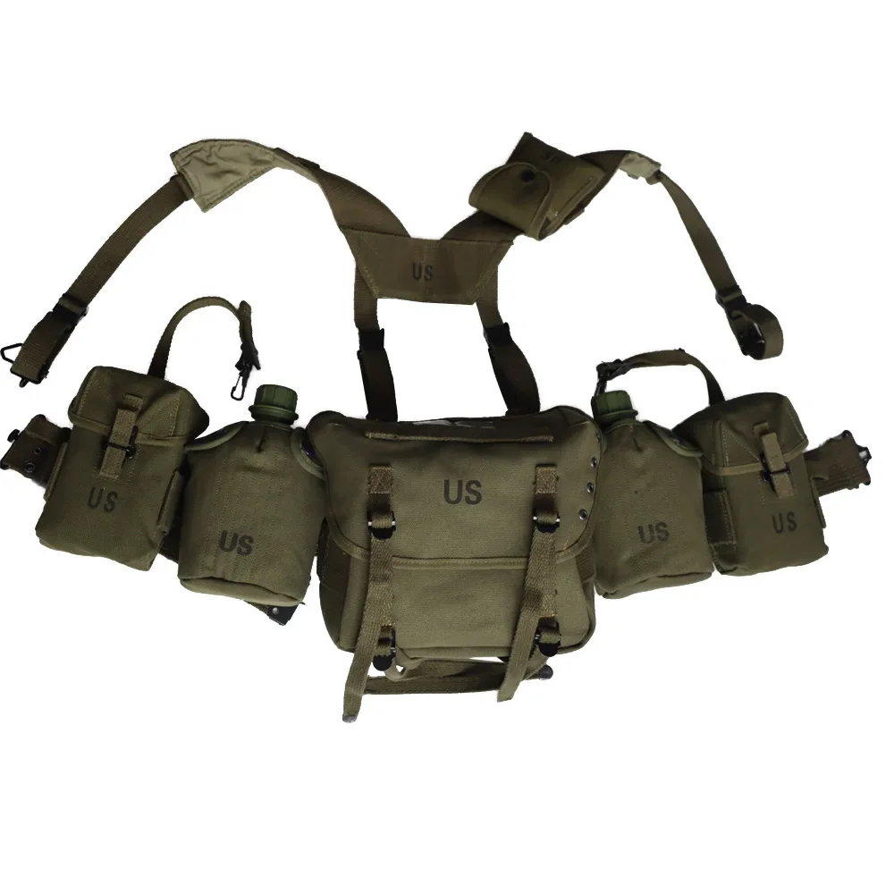 WWII WW2 M1956 Equipment Long Pouch Tactical Bag Replica WW2 US Korean War Sport Gear Mini Backpack Kettle Belt