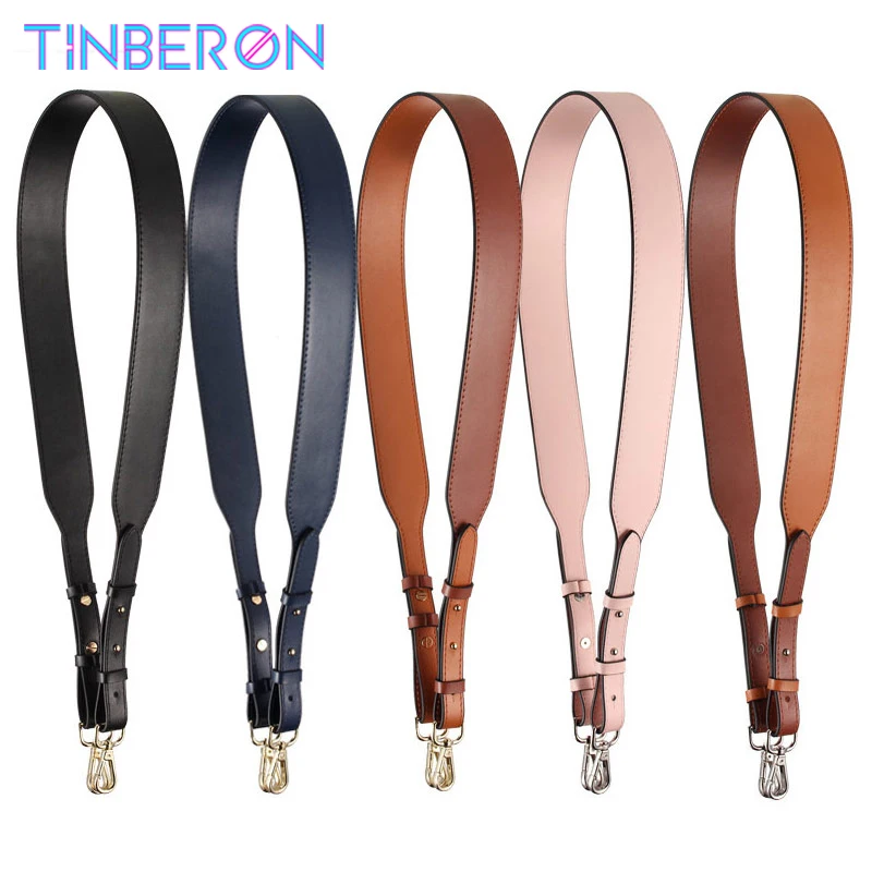 TINBERON Bag Strap For Crossbody Adjustable Shoulder Bag Strap Women Handbag Accessories Solid Color Luxury Leather Handle Strap