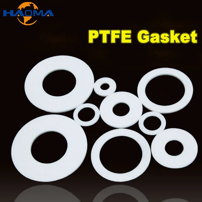 White PTFE Flat Washer Gasket O Ring Flange Sealing Pressure Gauge Shower Tube Water Pipe Joint Seal Gasket