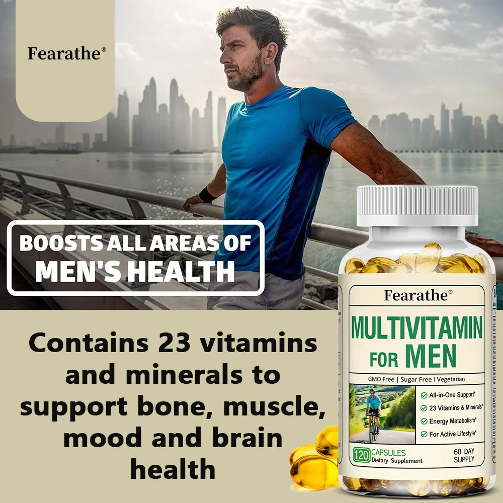 

Men's Multivitamin Supplement - Enhance Immunity, Boost Energy and Endurance, Promote Overall Health, 120 Capsules