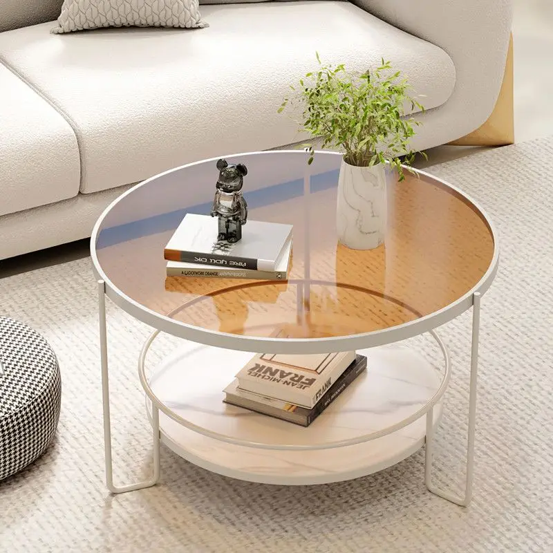 Nordic Tempered Transparent Glass Coffee Tables Living Room Small Apartment Luxury Minimalist Tea Table Hall Design Furniture