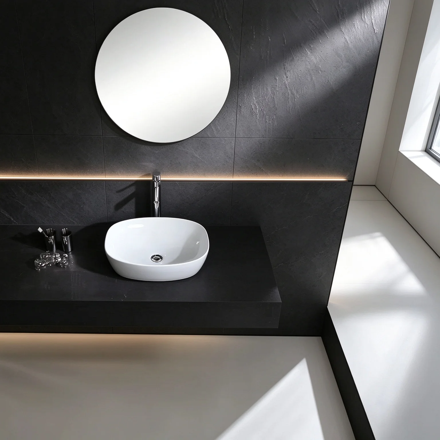 Modern White Ceramic Square Sink, Simple Undermount Embedding Wash Basin for Bathroom Toilet, Home Vanity Top Vessel Sink