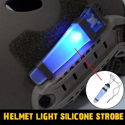 Luz estroboscópica de silicona para casco táctico, impermeable, portátil, señal de supervivencia, ciclismo, luz nocturna, Camping, supervivencia en la naturaleza