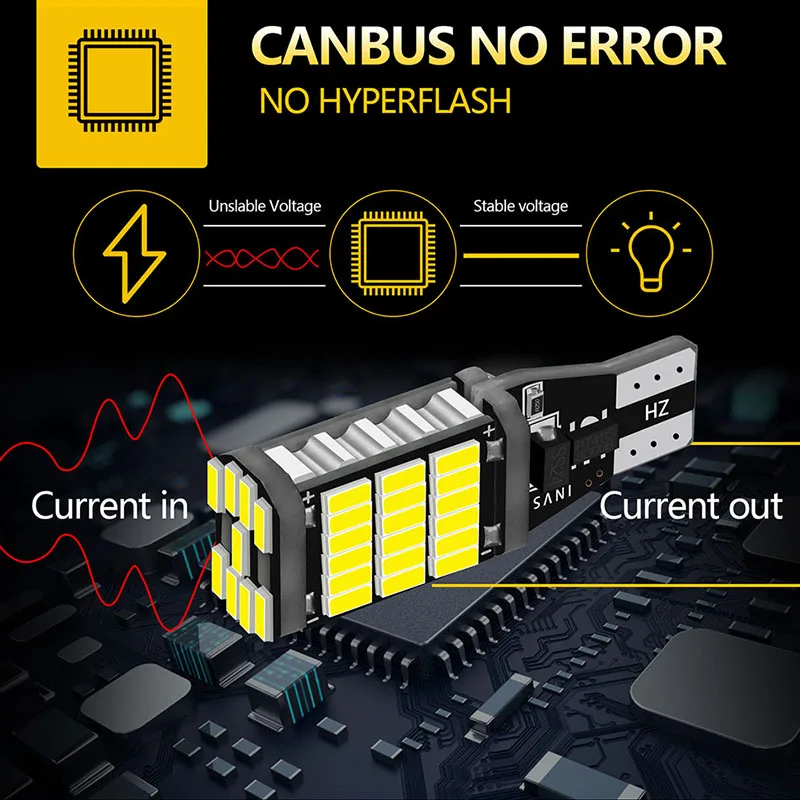 1 Uds. Bombilla LED Canbus para coche T15 906 922 W16W luz de señal 12V 4014 45SMD 7000K blanco superbrillante lámpara de estacionamiento inverso de