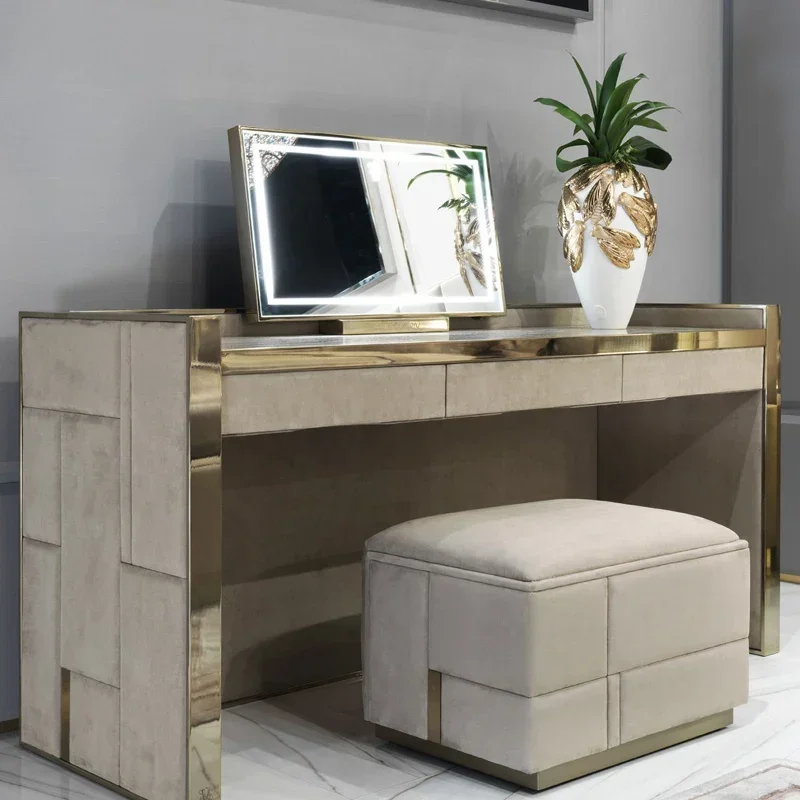 

Italian light extravagant dresser room modern simple high-grade makeup table marble modern furniture