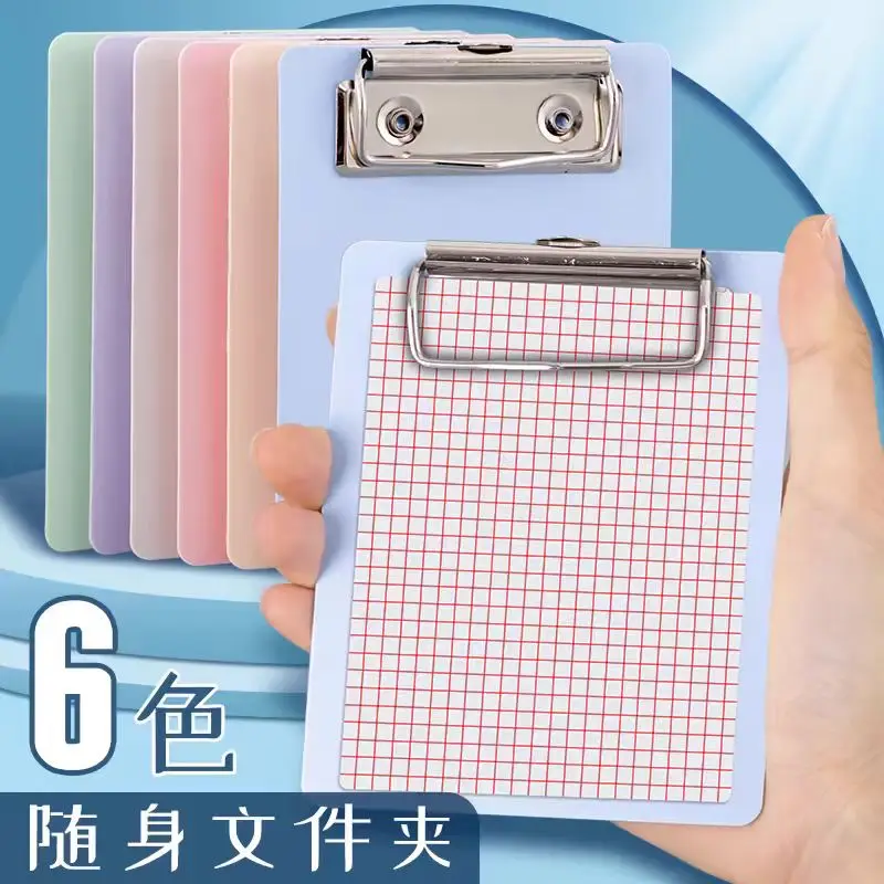 A7 Mini Clip Board Notepads Clipboard, Letter Size Plastic Pocket Clipboard with Low Profile Clip, for Office Classroom Supplies