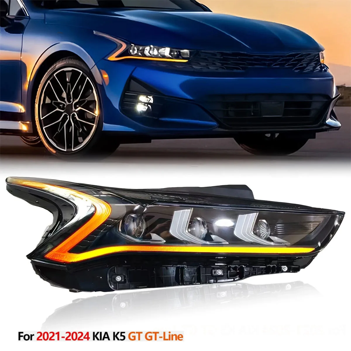 

Left or Right Driver Side For 2021-2024 Kia K5 GT GT-Line LED Cold White Car Front Lamps Headlamp Headlight Assembly Replacement