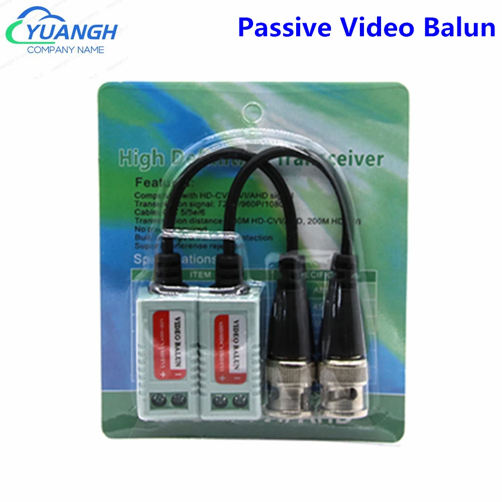 5MP BNC CCTV Video Balun Passive Coax Transceivers UTP Balun BNC Cat5 For Analog Cameras