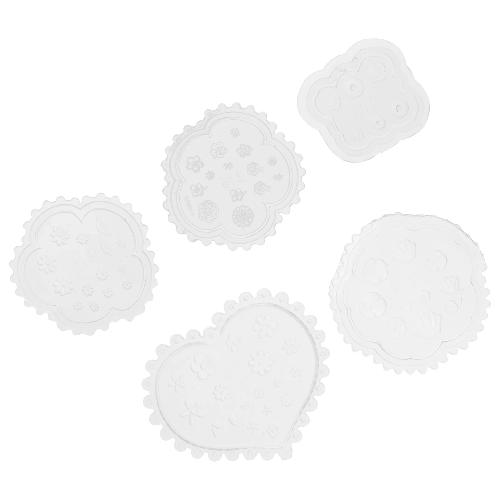 

5 Pcs Crystal Epoxy Mold for Nail Decorations Reusable Silicone Craft Molds DIY Manicure Supplies Odorless 3D Modeling Tools