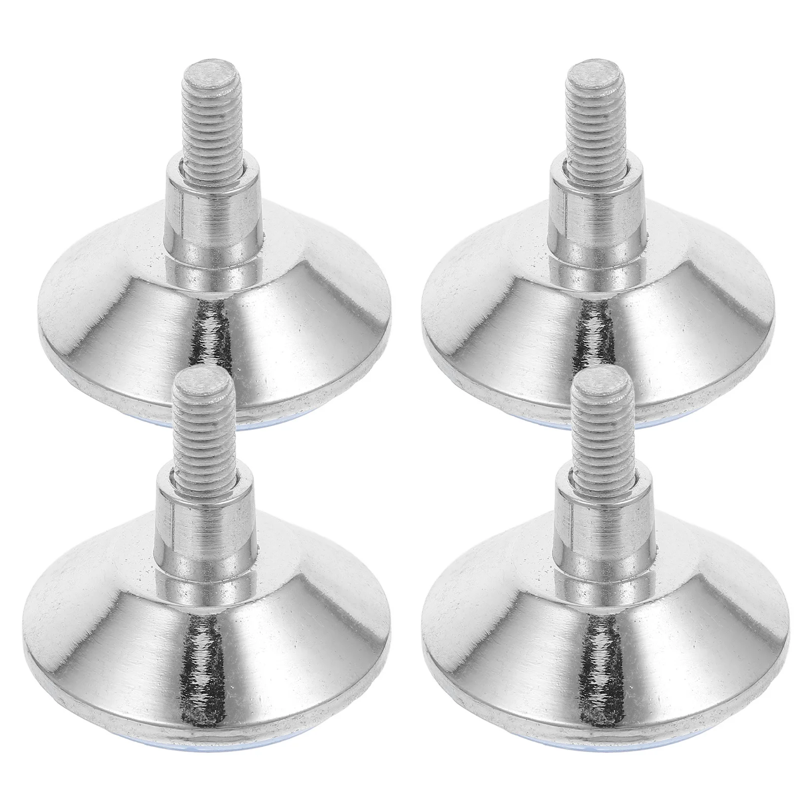 4Pcs Adjustable Screw-on Chrome Furniture Feet Cabinet Leg Levelers Table Chair Foot Pads Metal Anti Slip Furniture Stabilizers