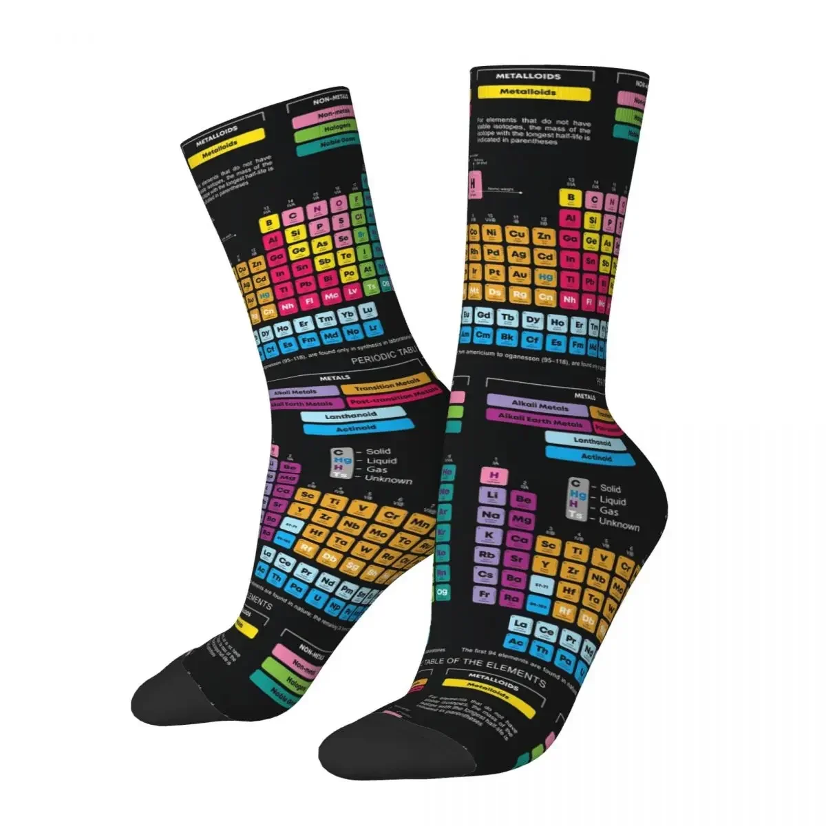 Periodic Table Of The Elements 1 Socks Harajuku Sweat Absorbing Stockings All Season Long Socks Accessories for Unisex Gifts