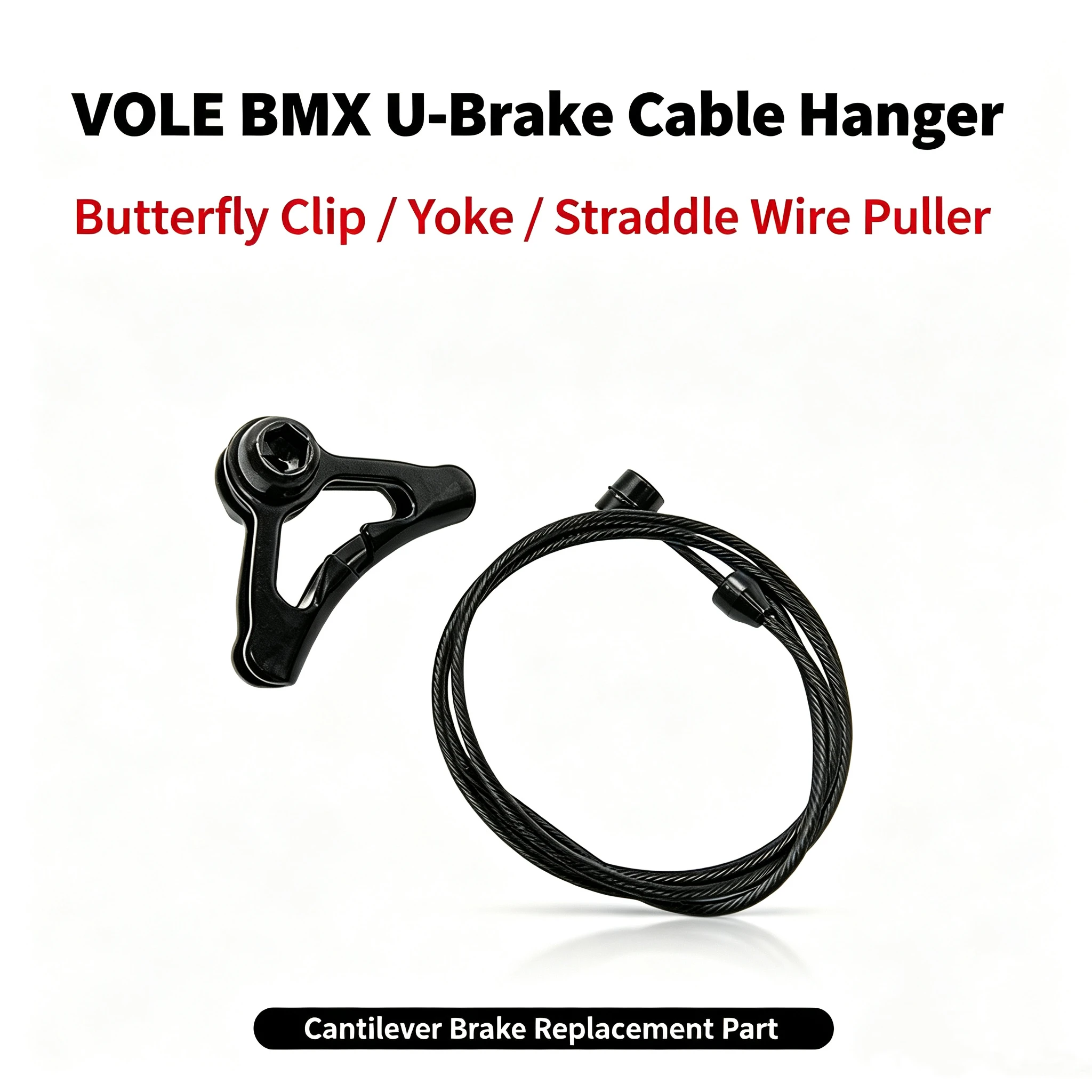 VOLE BMX U-Brake Cable Hanger Yoke Straddle Wire Puller, Bike Cantilever Brake Cable Guide Replacement Parts
