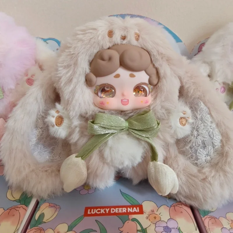 

Подлинная Lucky Dier Nai Goodnight Rabbit первого и второго поколения, плюшевая глухая коробка, милая кукла ручной работы, подвесной орнамент, подарки