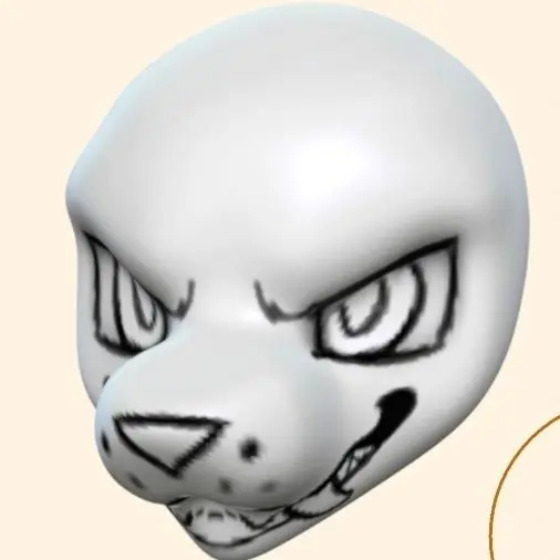 หน้ากากคอสเพลย์ Kemono Base Mask รุ่น Hyena จมูกยาวปานกลางถึงยาว ชุดสัตว์ Fursuit Kig Serie ชุดสัตว์ 3D พิมพ์ลายหัวกะโหลก อุปกรณ์เสริม DIY สำหรับคอสเพลย์