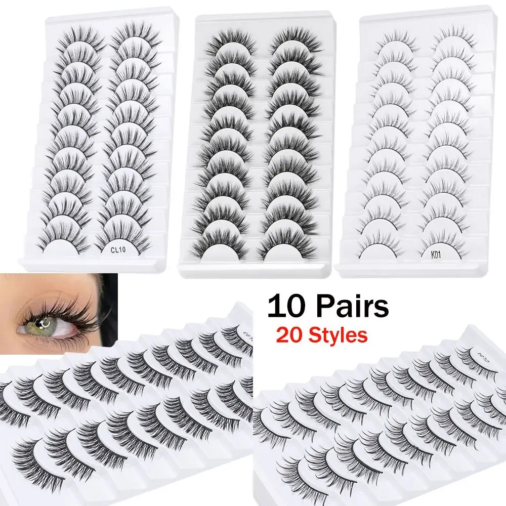 Women's Fashion Full Strip False Eyelashes Natrual Long Cruelty-free Fake Eyelash Handmade Eye Makeup Tools Eye Lash Extension