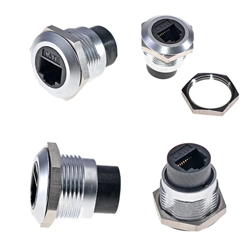 

1PCS Metal Round/D Type Module RJ45 CAT6&USB 2.0/3.0&Type C&HDMI-Jack Socket Through Network Panel Mounting Electronic Connector