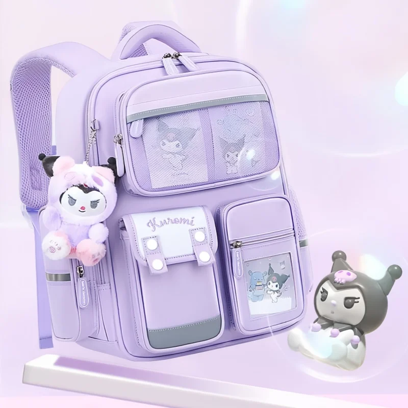 

Sanrio Kuromi My Melody School Backpack Lightweight Spine Protection Large Capacity For Daily Students Go To School Us