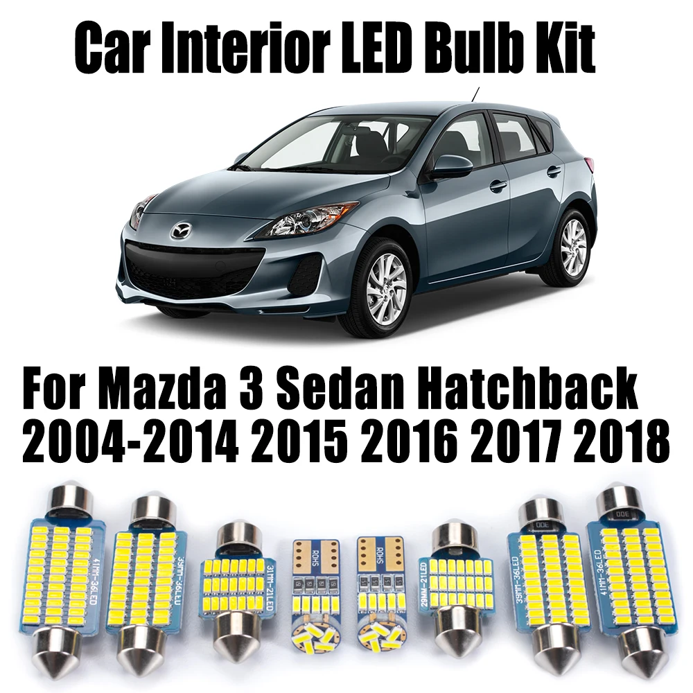 

Canbus LED Interior Map Dome Trunk Light Kit Car Accessories Reading Bulbs Set For Mazda 3 Sedaan Hatchback 2004-2016 2017 2018