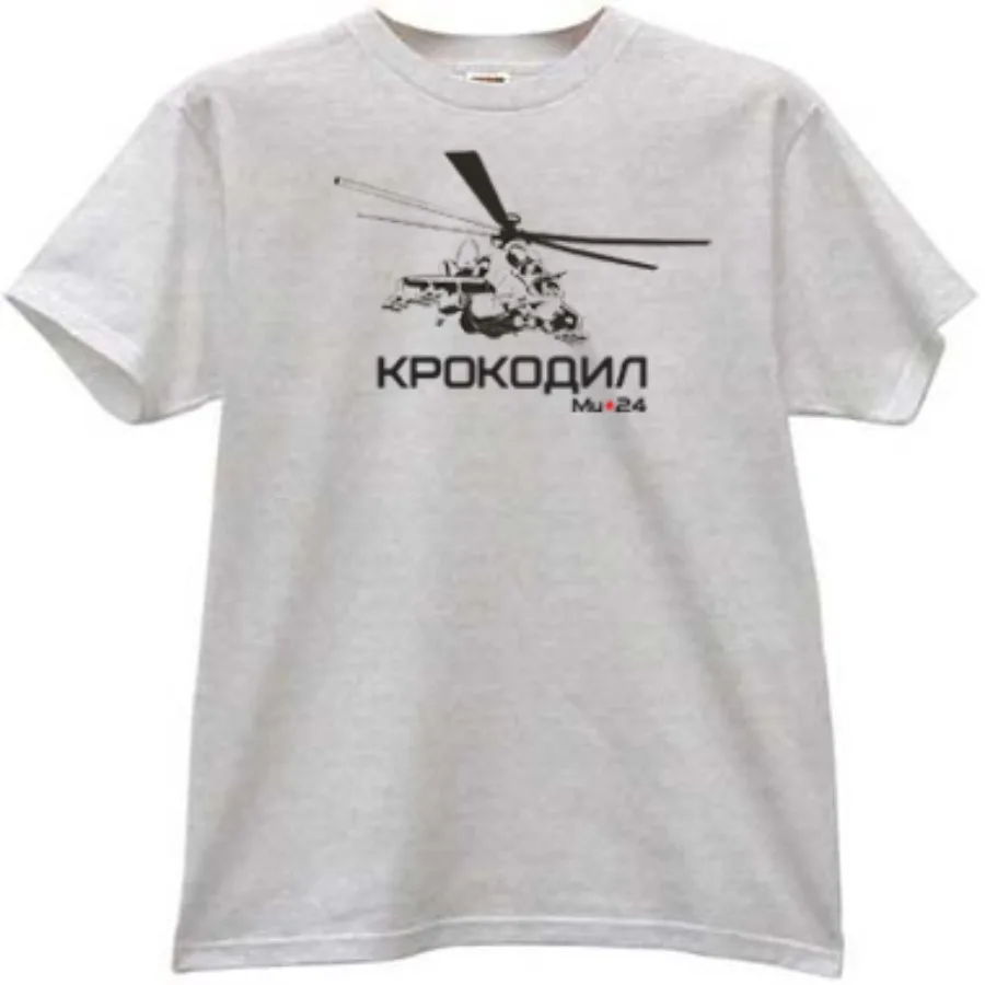 

Russian Crocodile Mi-24 Helicopter Men T-shirt Short Casual 100% Cotton Shirts Size S-3XL