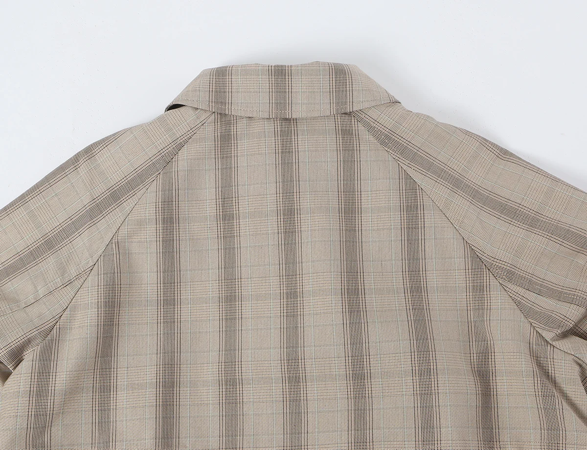 TFMLN Damen Langer Trenchcoat mit Langen Ärmeln, Seitentaschen, Maxi-Windbreaker, Revers, Einreihiger Knopfleiste, Modischer Herbst-Trenchcoat – Detail 9